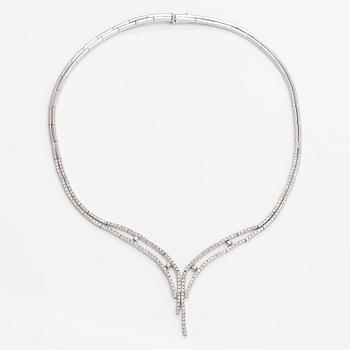 Halsband, 18K vitguld, diamanter ca 2.50 ct tot.