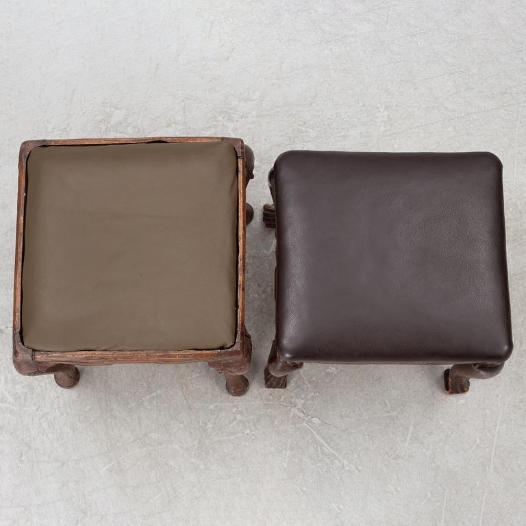 Two late-Baroque stools, around 1700.