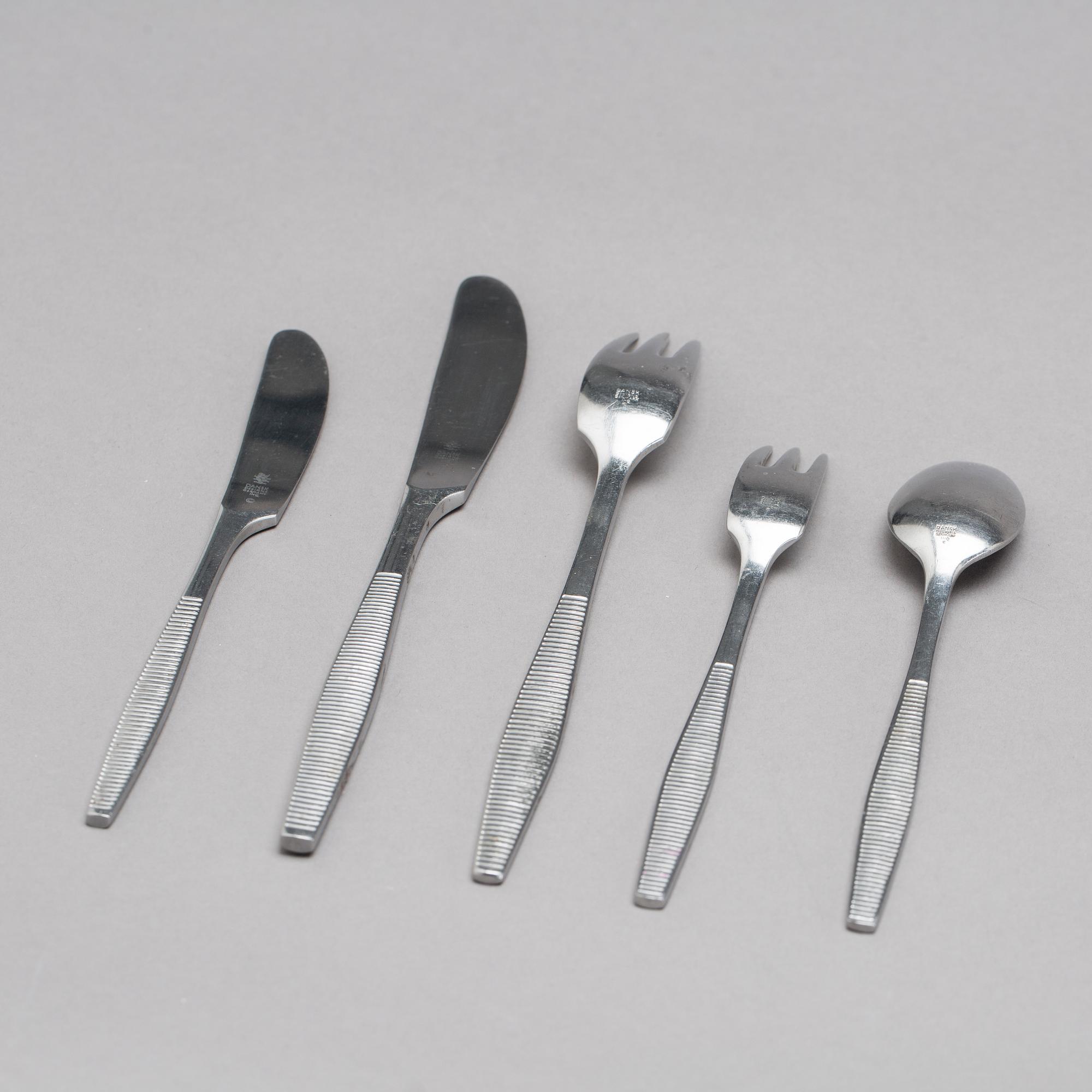 JENS QUISTGAARD, 25 delar, bestick "Variation VI", rostfritt stål, Dansk design Tyskland, 1900-talets andra hälft.