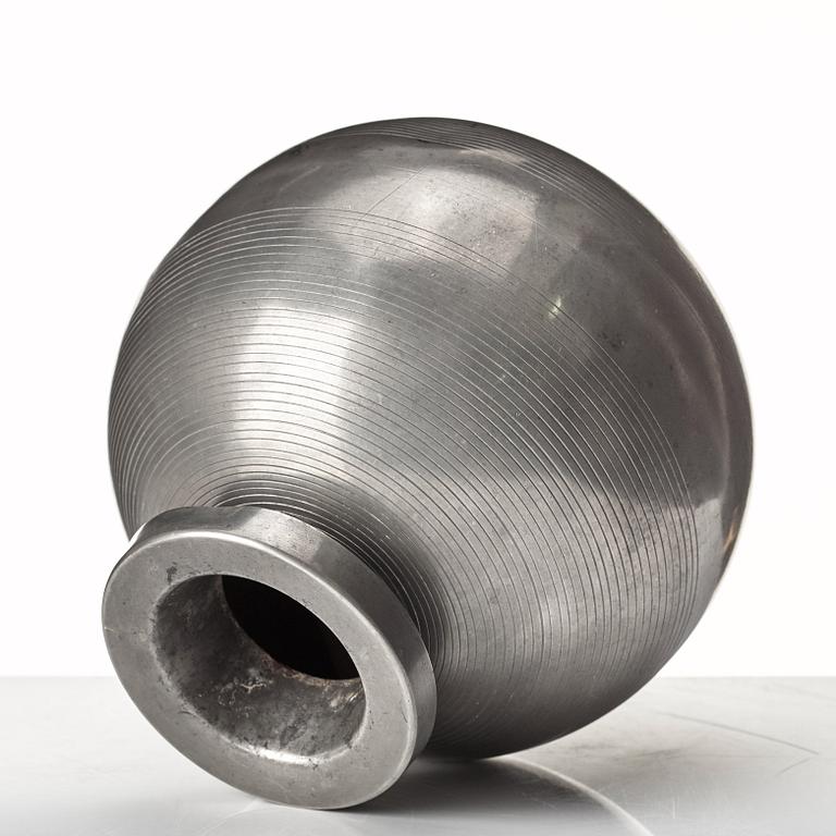 Sylvia Stave, a pewter vase, for CG Hallberg, Stockholm 1936.