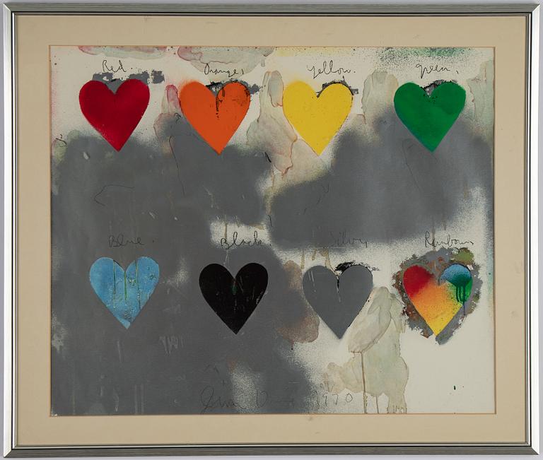 Jim Dine, färgoffset och serigrafi. Signerad och daterad i trycket.