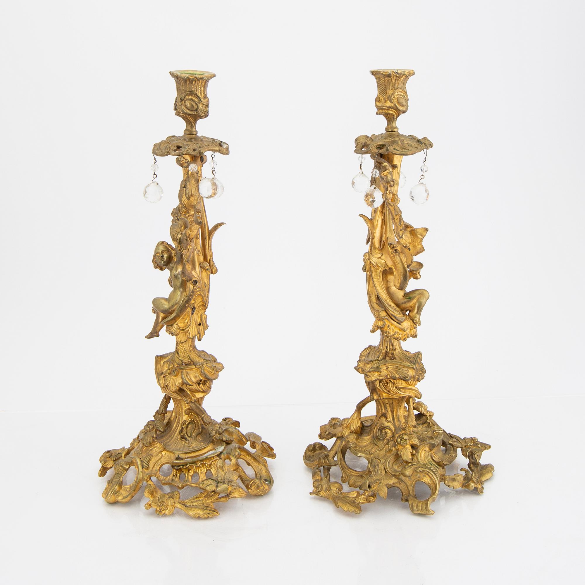 A pair of late 19th century Neo Rococo candelsticks.