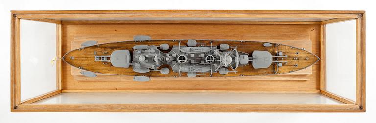 FARTYGSMODELL, pansarskeppet Drottning Victoria, Sverige, 1900-talets mitt.