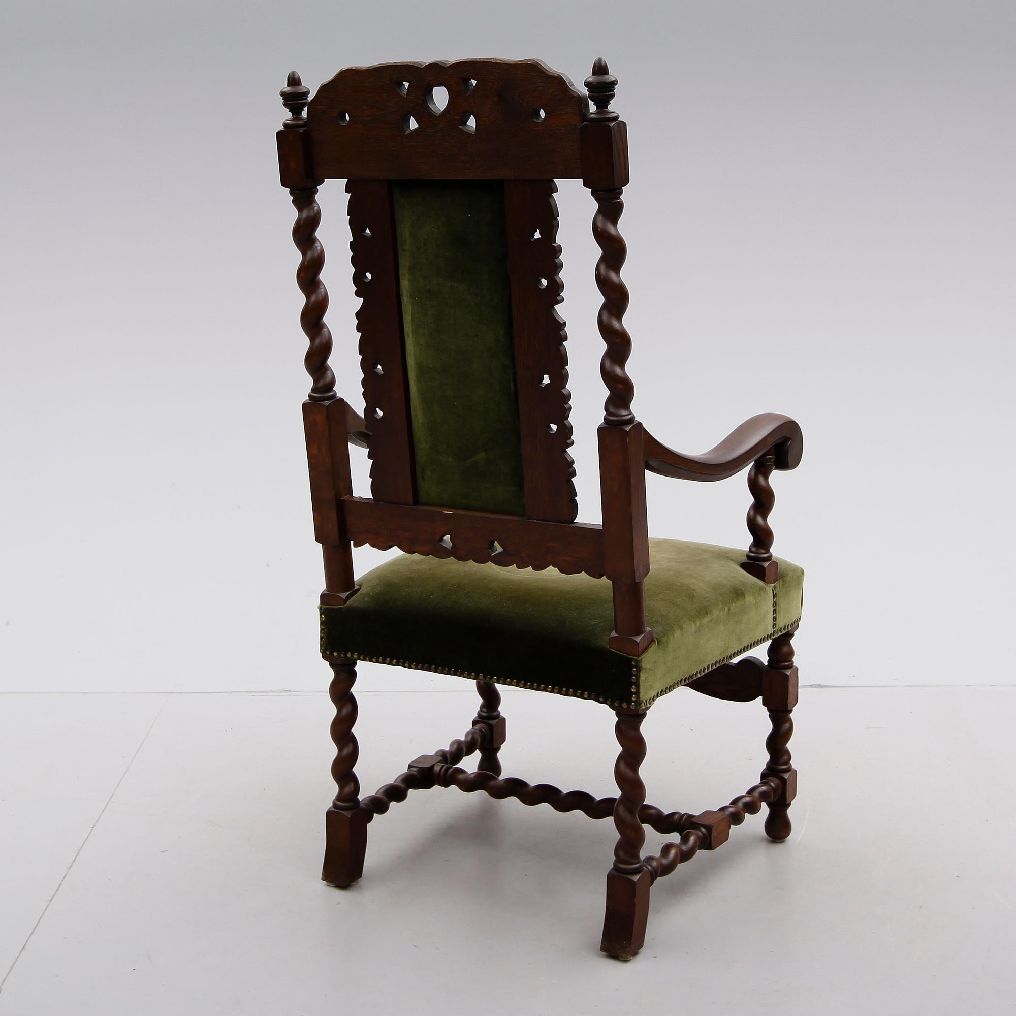 KARMSTOL, barockstil, 1900-talets första hälft.