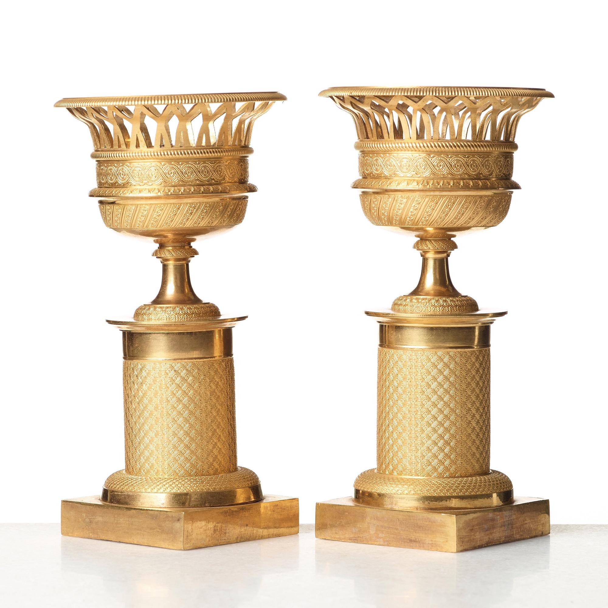 A pair of French Empire early 19th century centre pieces.