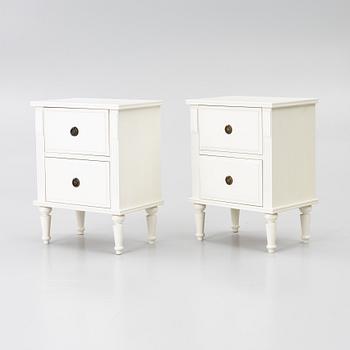 A pair of bedside tables, contemporary.