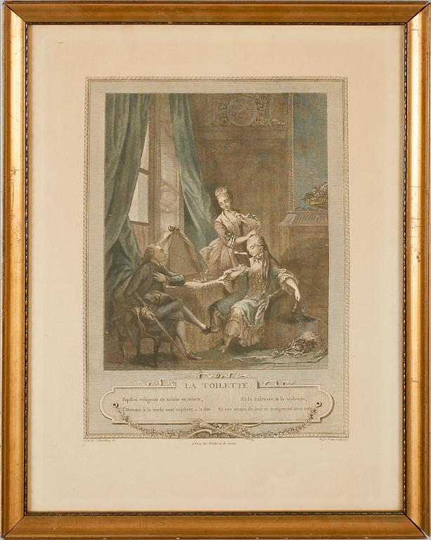 GRAVYRER, 7 st, efter bla S Freudeberg, 1800-tal.