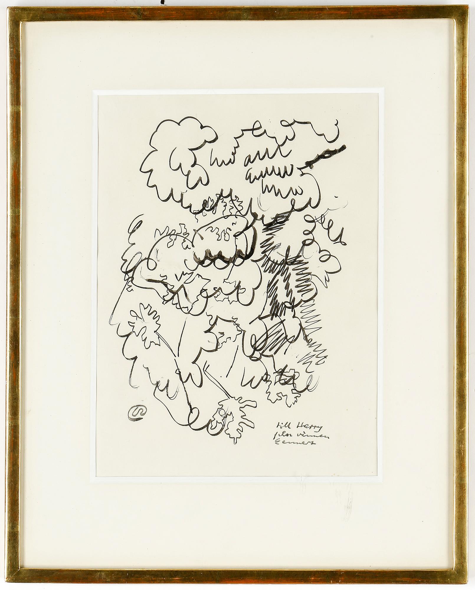 LENNART RODHE, tusch på papper, monogramsignerad.