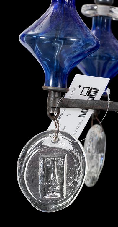 LJUSKRONA, glas, järnsmide, Erik Höglund. H 63.