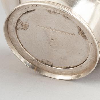 A Turkish silver sarf and cup, 18-19th century and 19-20th century.