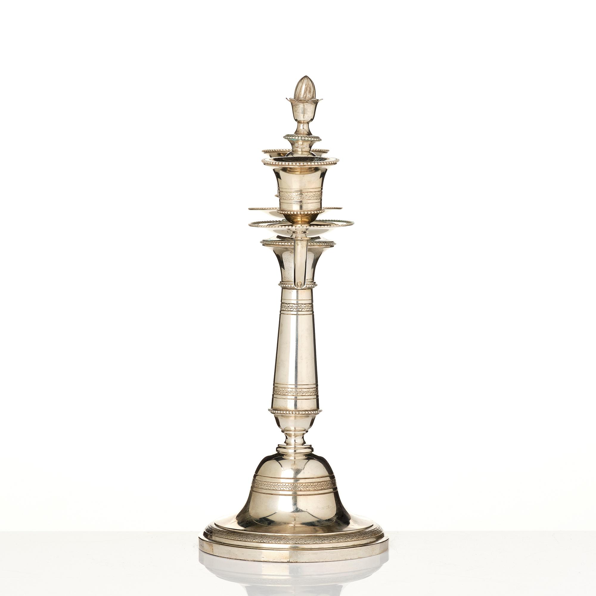 A two-light candelabrum, 800/1000 silver, Germany, 20th century.