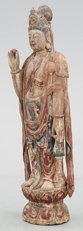 A wooden Guanyin, presumably Ming dynasty.