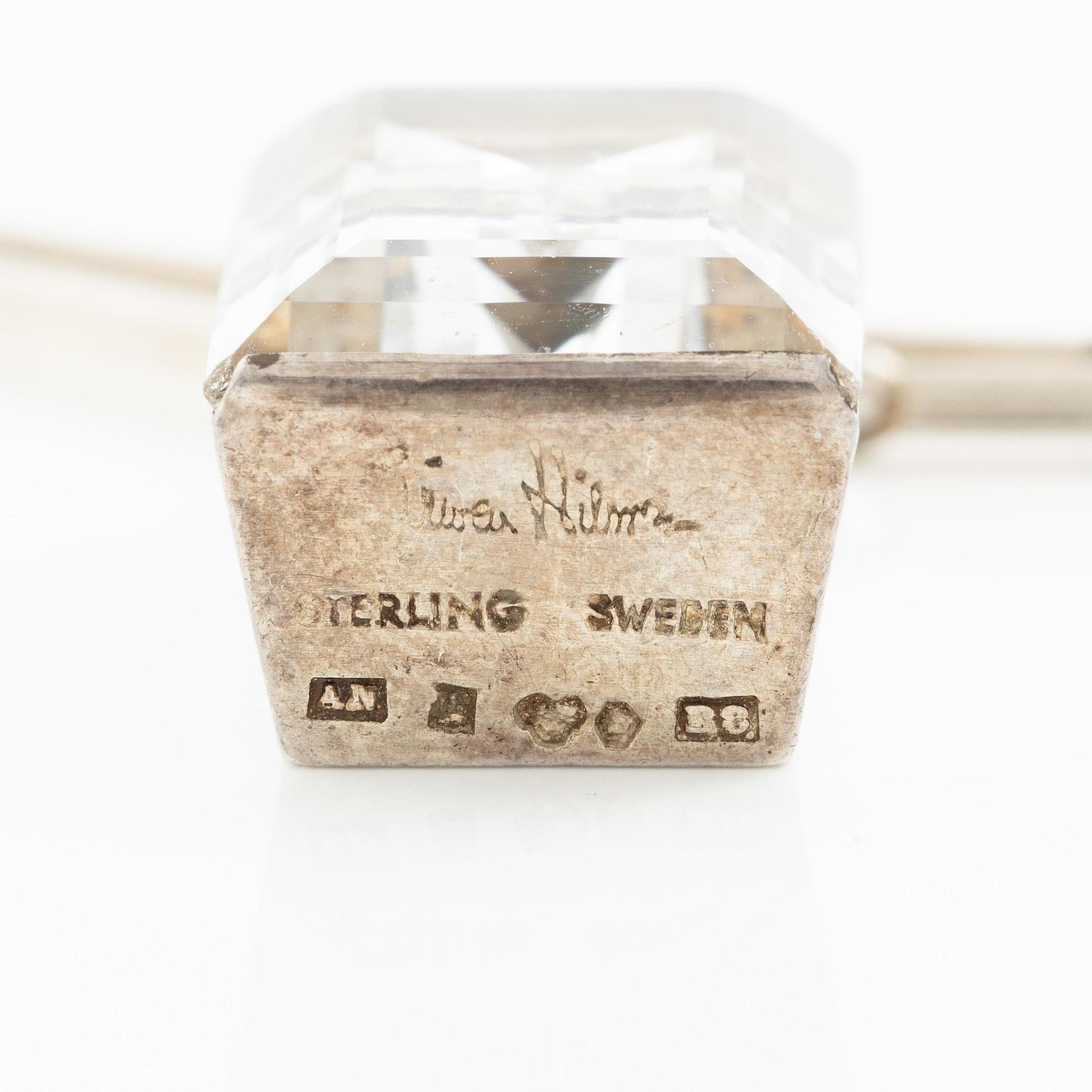 Wiwen Nilsson, a pendant, sterling silver with faceted rock crystal, Lund 1943.