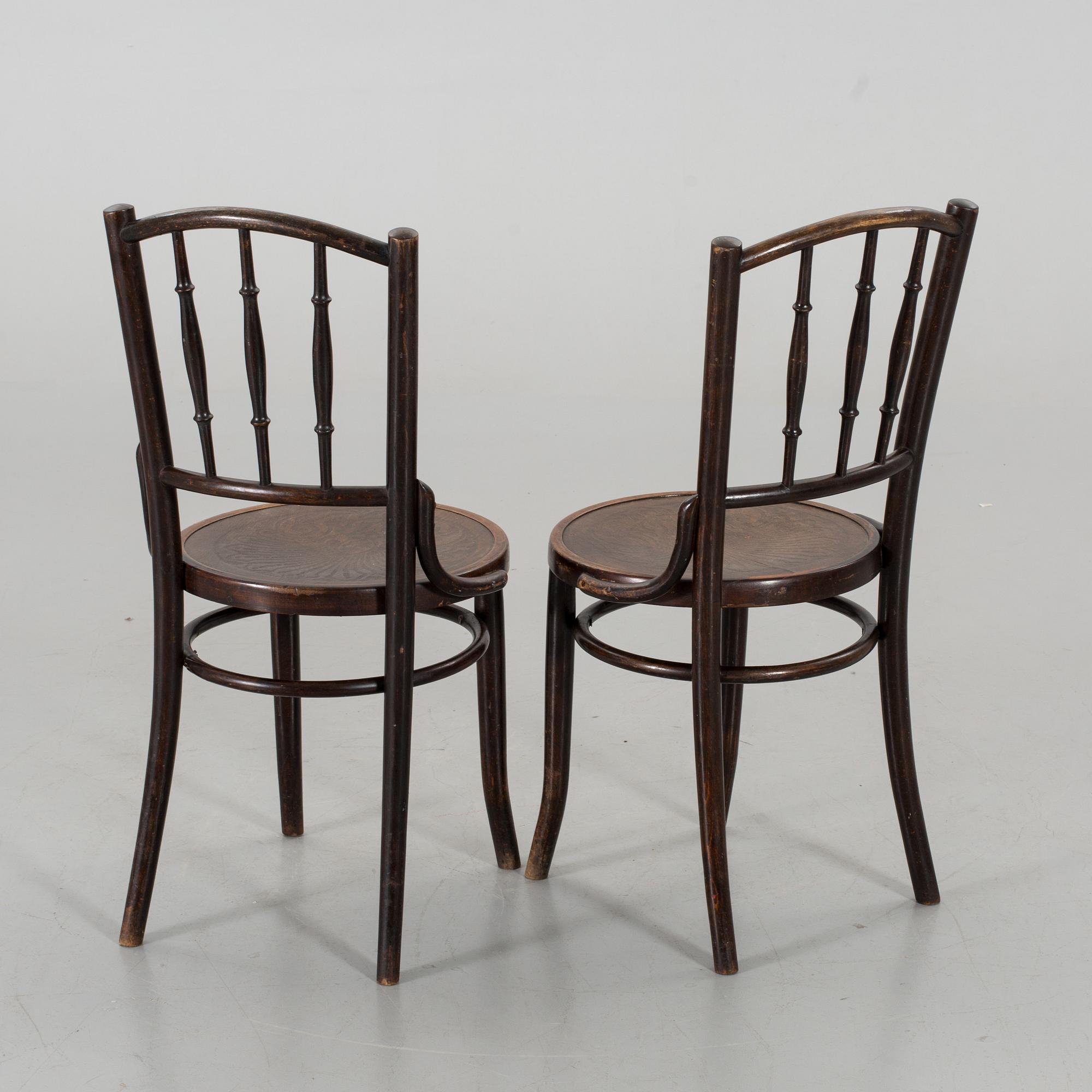 A PAIR OF BENTWOOD CHAIRS, MADE IN ROMANIA.