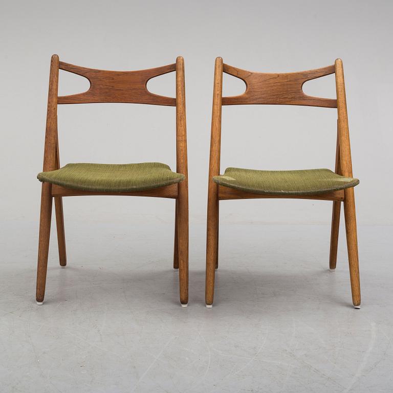 Five model CH-29 chairs by Hans J Wegner,Denmark, mid 20th century.