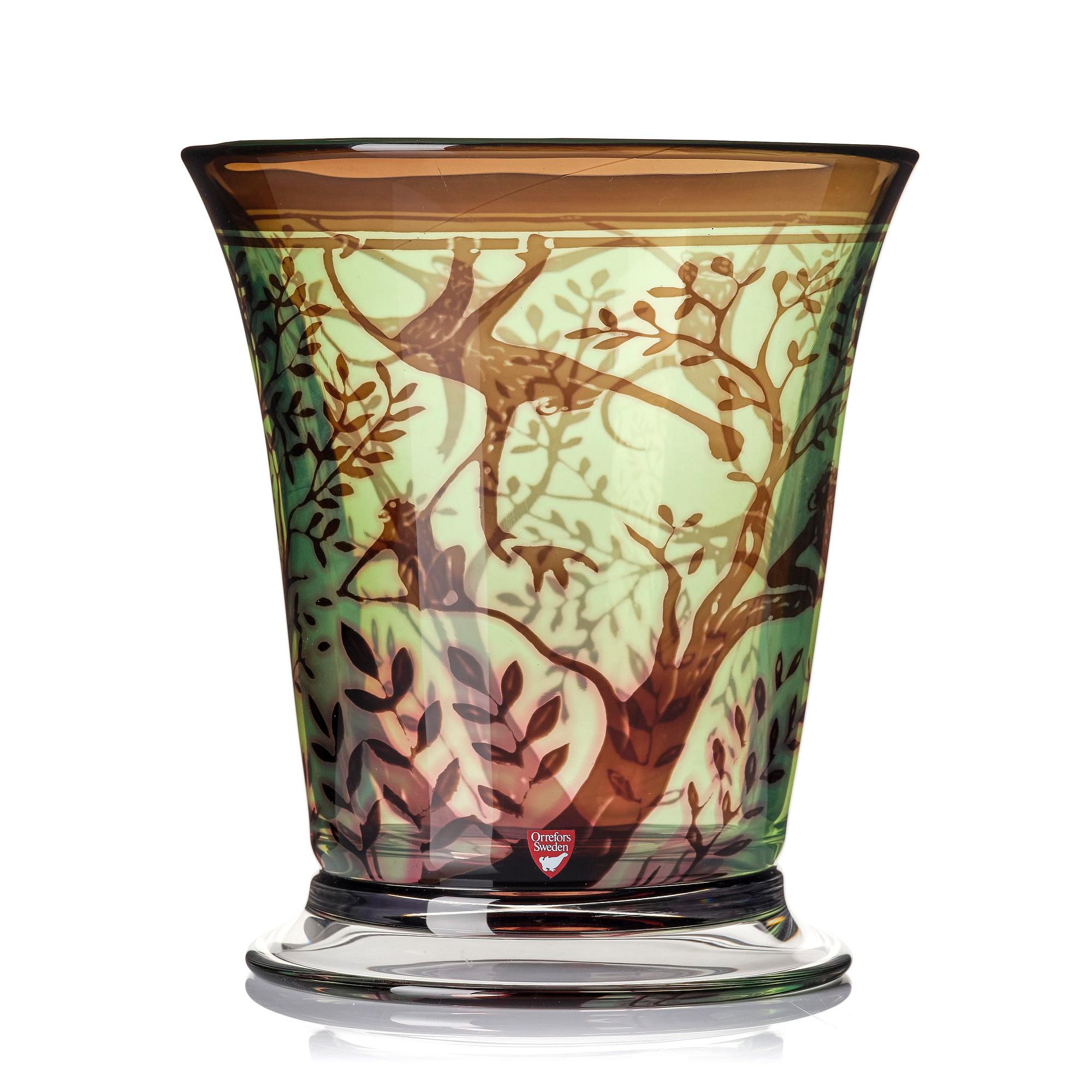 Gunnar Cyrén, a graal glass vase, Orrefors, Sweden, 1989.