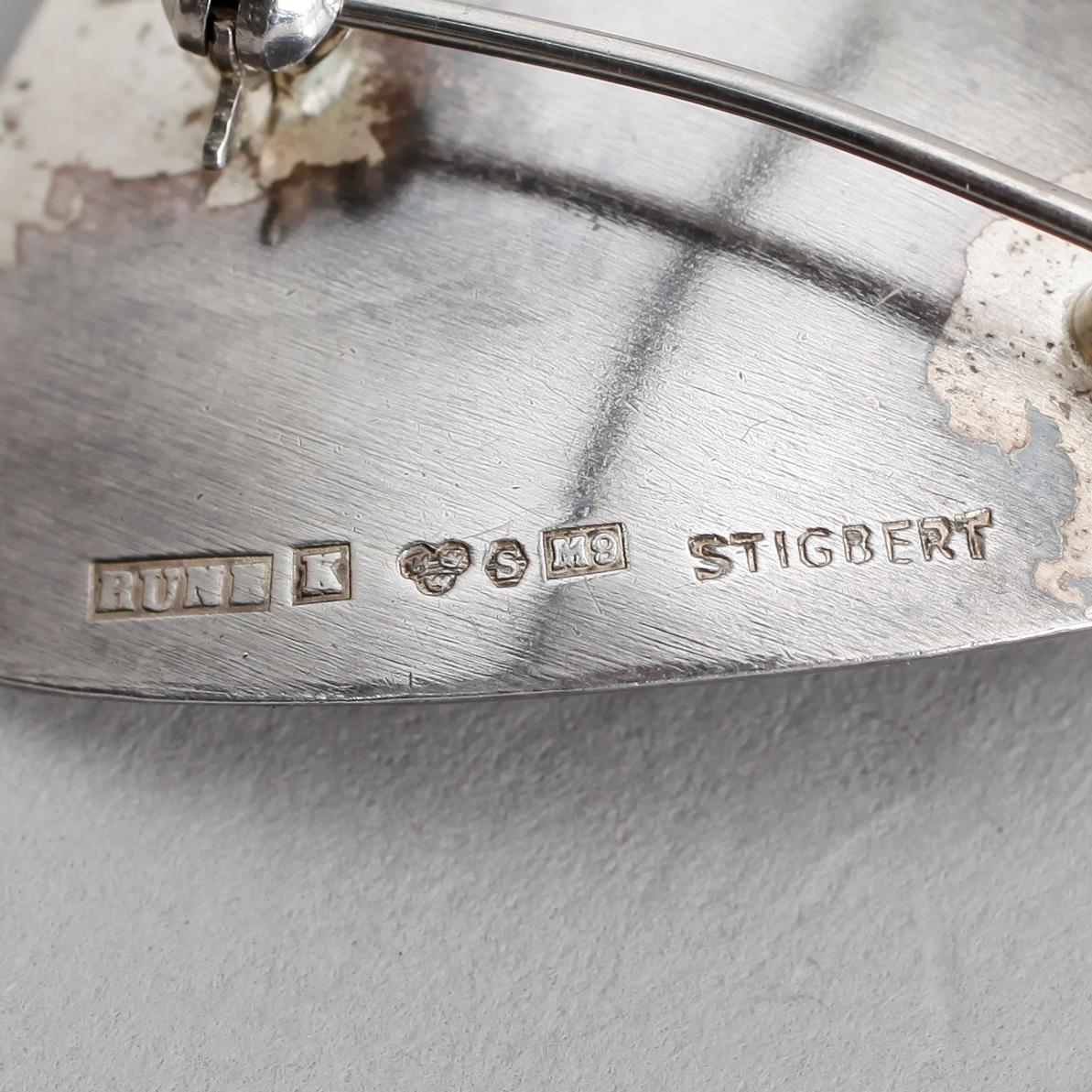 SMYCKEN, 4 delar, silver, bla Stigbert, med bärnsten.