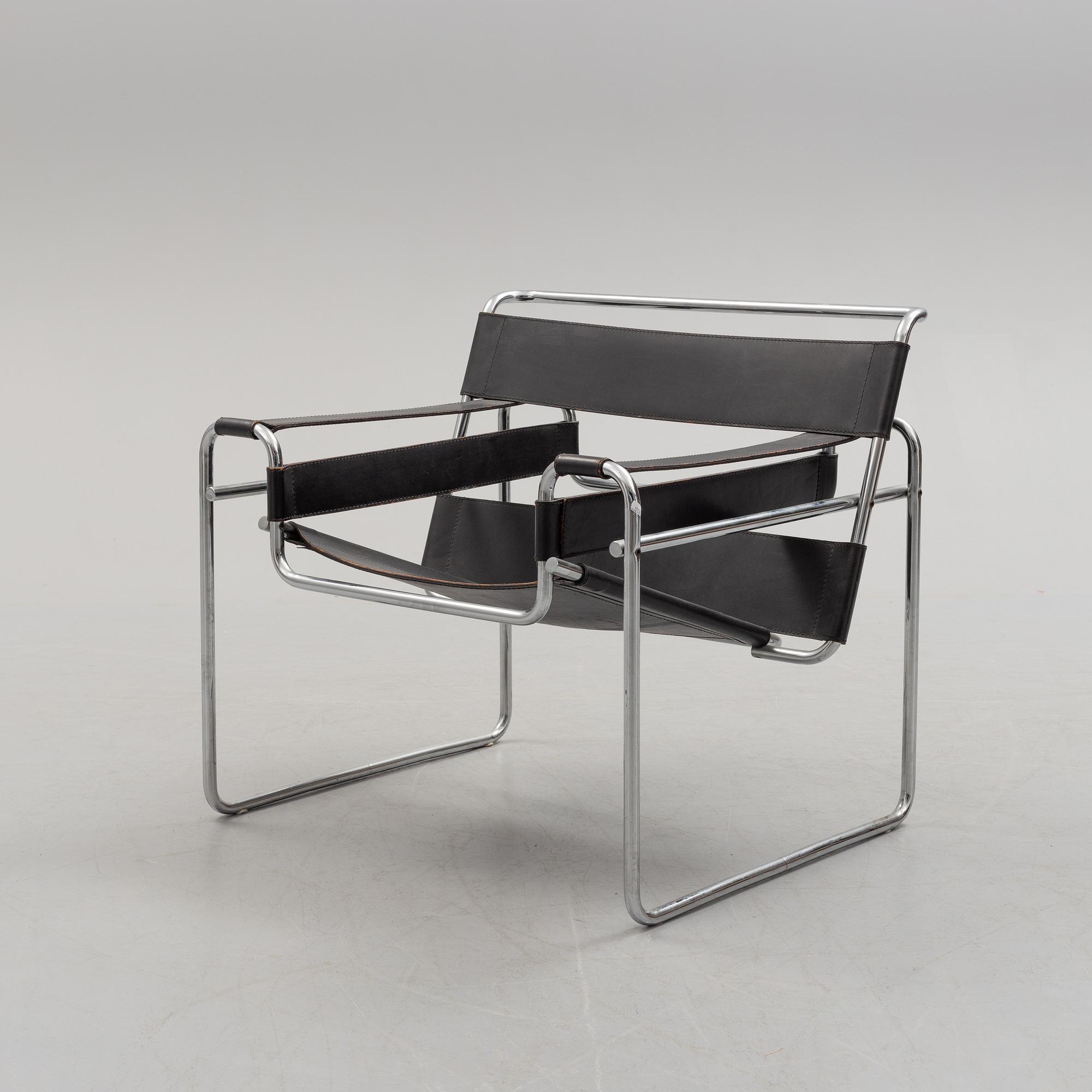 MARCEL BREUER, A 'Wassily' easy chair, Gavina, Italy.