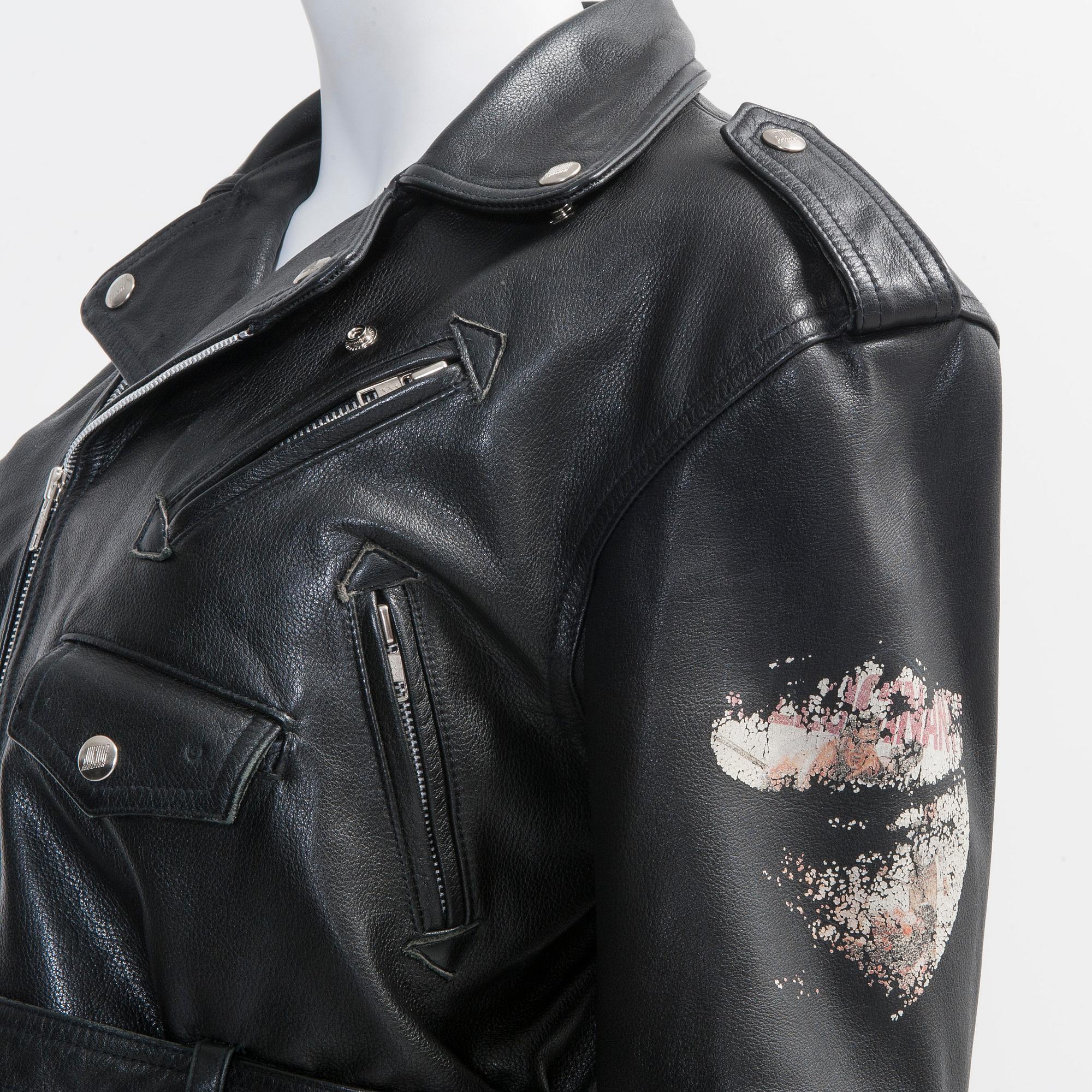 SKINNJACKA, "Bikermodell", Jean Paul Gaultier, 1980-tal, Storlek M.