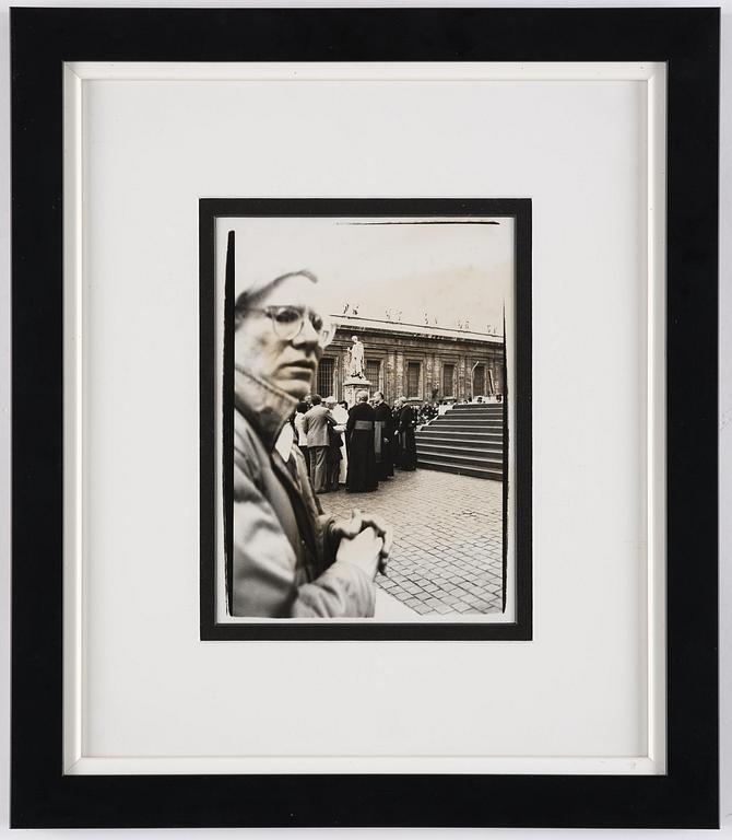 Andy Warhol with Pope John Paul II at the Vatican, circa 1975.