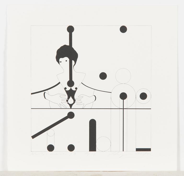 Leonhard Lapin, högtryck, 7 st, signerade och daterade 1973-1975/1996, numrerade.