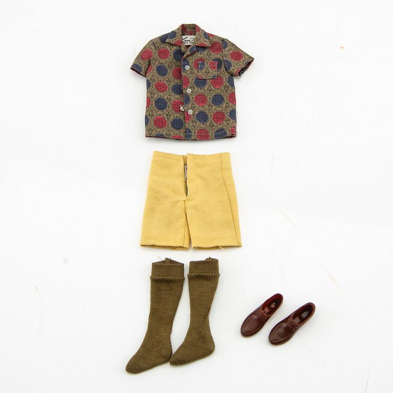 Barbie och Ken, dockor 2 st. samt kläder, vintage,"Barbie Bubblecut" Mattel 1961/62. "Ken" Mattel 1961/62.