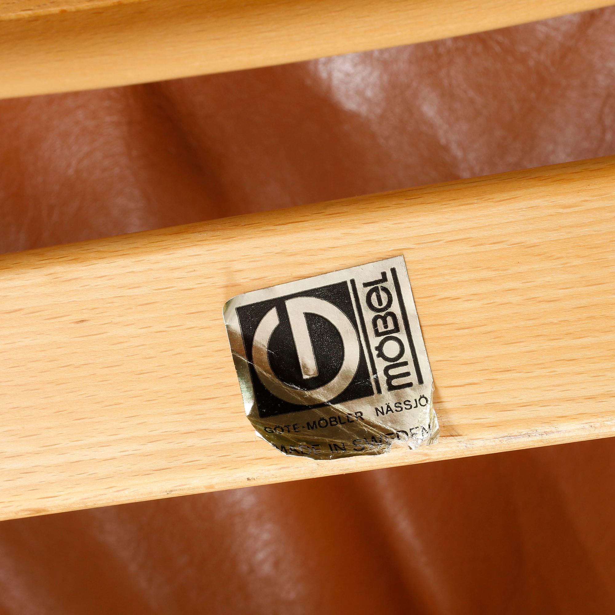 A lounge chair with foot stool from Göte Möbler in Nässjö, second half of the 20th century.