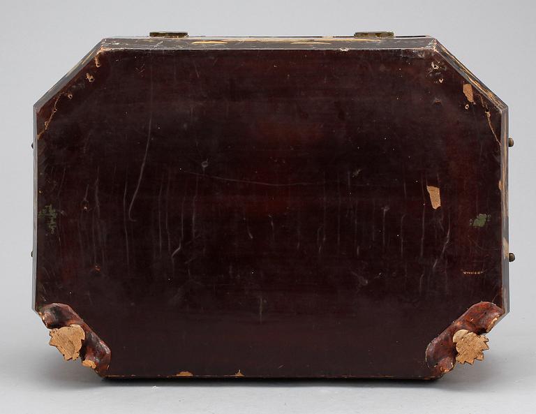 SCHATULL, lackerat trä. Qing dynastin, 1800-tal.