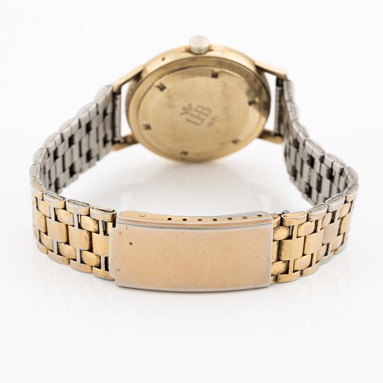 Perfecta, 18K gold, wristwatch, 33.5 mm.