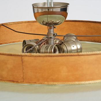 Edward Hald, & Erik Tidstrand, a rare "The 4 Winds" ceiling lamp model "HD 656"/"29679", Orrefors & Nordiska Kompaniet, 1930s.