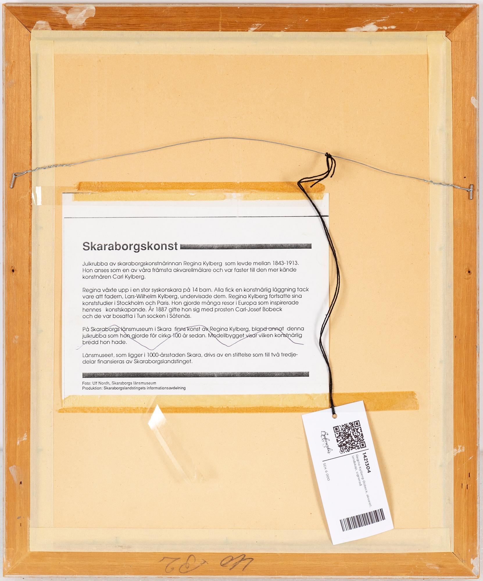 Regina Kylberg-Bobeck, watercolour, signed.