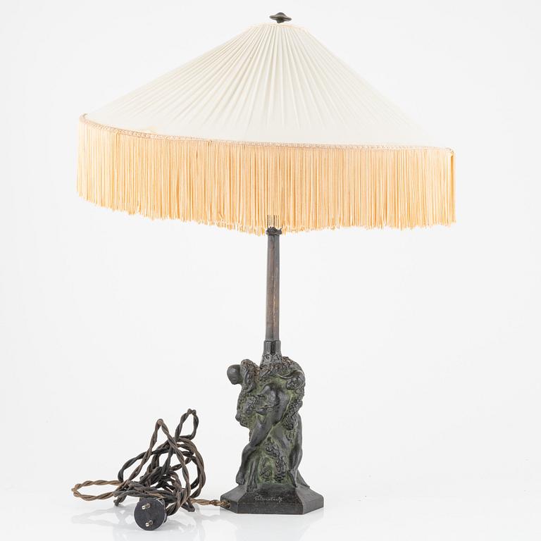 Ragnar Gellerstedt, a table light, Herman Bergmans Konstgjuteri, Stockholm, 1920's/30's.