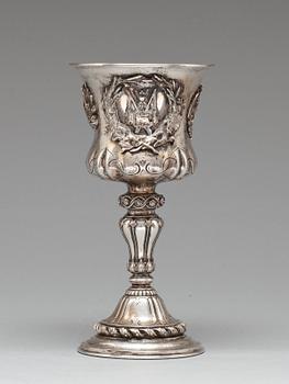 MINNESPOKAL, pläter, "Gebr. Vollgold Berlin. Hof-Goldschmiede sr.Kön. Hoh. Des Prinzen v. Preussen".  Tyskland. 1800-tal.