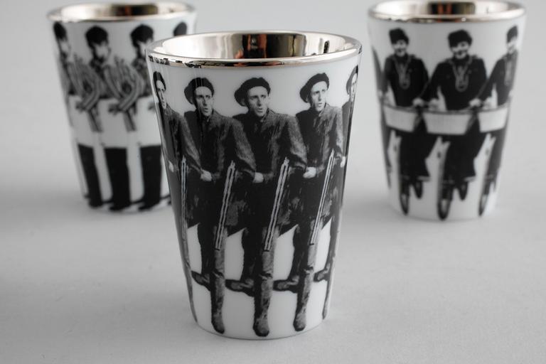 ÅSA LINDSTRÖM, snapsglas, 8 st, porslin, Rörstrand, 2000-tal.