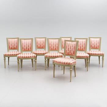 STOLAR, 8 st, gustaviansk stil, Åmells, 1900-talets andra hälft.