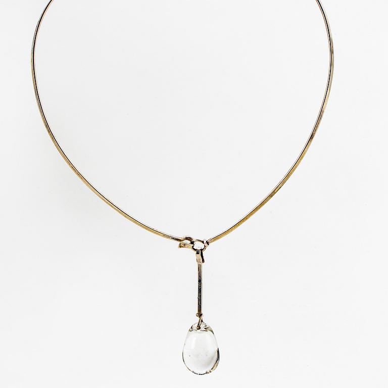 Vivianna Torun Bülow-Hübe, a silver and "dew-drop" glass necklace, executed in her own workshop, Stockholm, 1964.