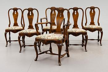 SITTGRUPP, 7 delar, rokokostil, 1900-tal.