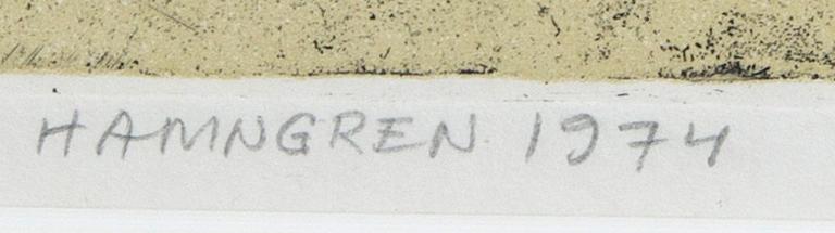 Hans Hamngren, litografi signerad daterad och numrerad 1974 35/310.