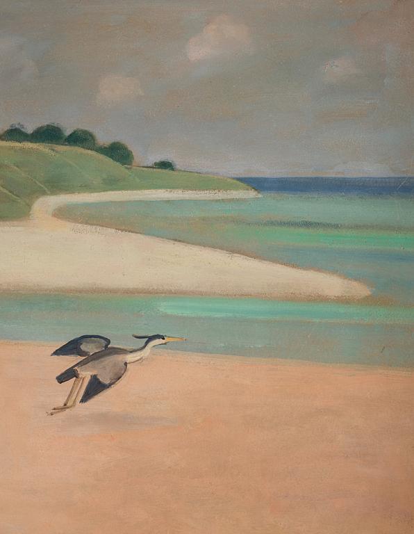 Einar Jolin, Herons on the beach.