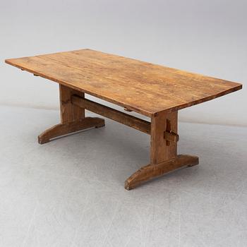 A 19th century pine table.