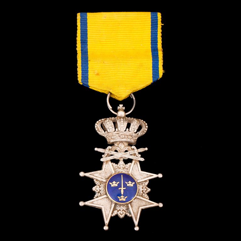 MEDALJ, "Svärdstecknet, Kungliga Svärdsordenstecknet", 1900-tal.