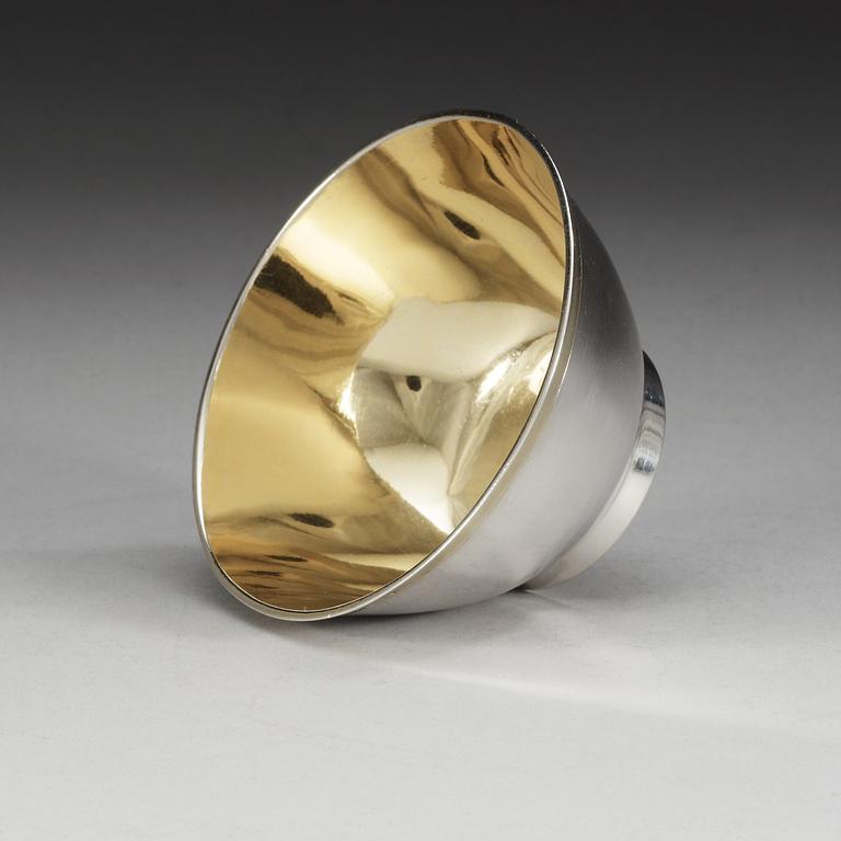 A Swedish 19th century pacel-gilt bowl, makers mark of Nils Lorens Kjellberg, (Kalmar -1805-1830).