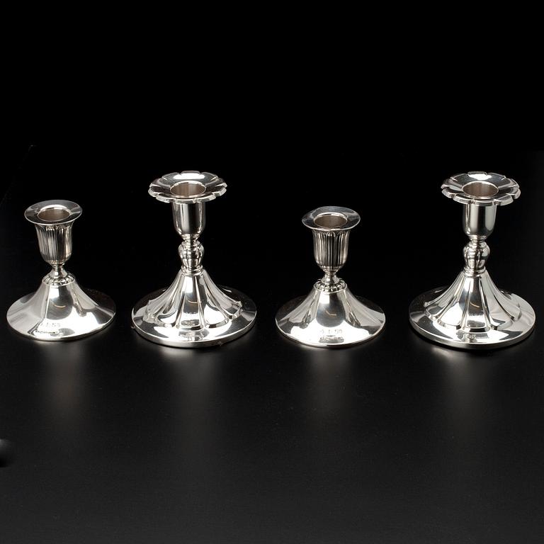 LJUSSTAKAR, 2 par, silver, Auran Kultaseppä 1950, Kultakeskus 1957.