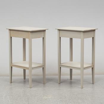 A pair of painted pine bedside tables, first half of the 20th Century.