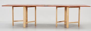 A Bruno Mathsson 'Maria' teak and birch gate-leg table by Firma Karl Mathsson, Värnamo 1965.
