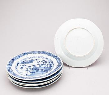TALLRIKAR, 6 st, porslin, Qianlong, Kina, 1736-1795.