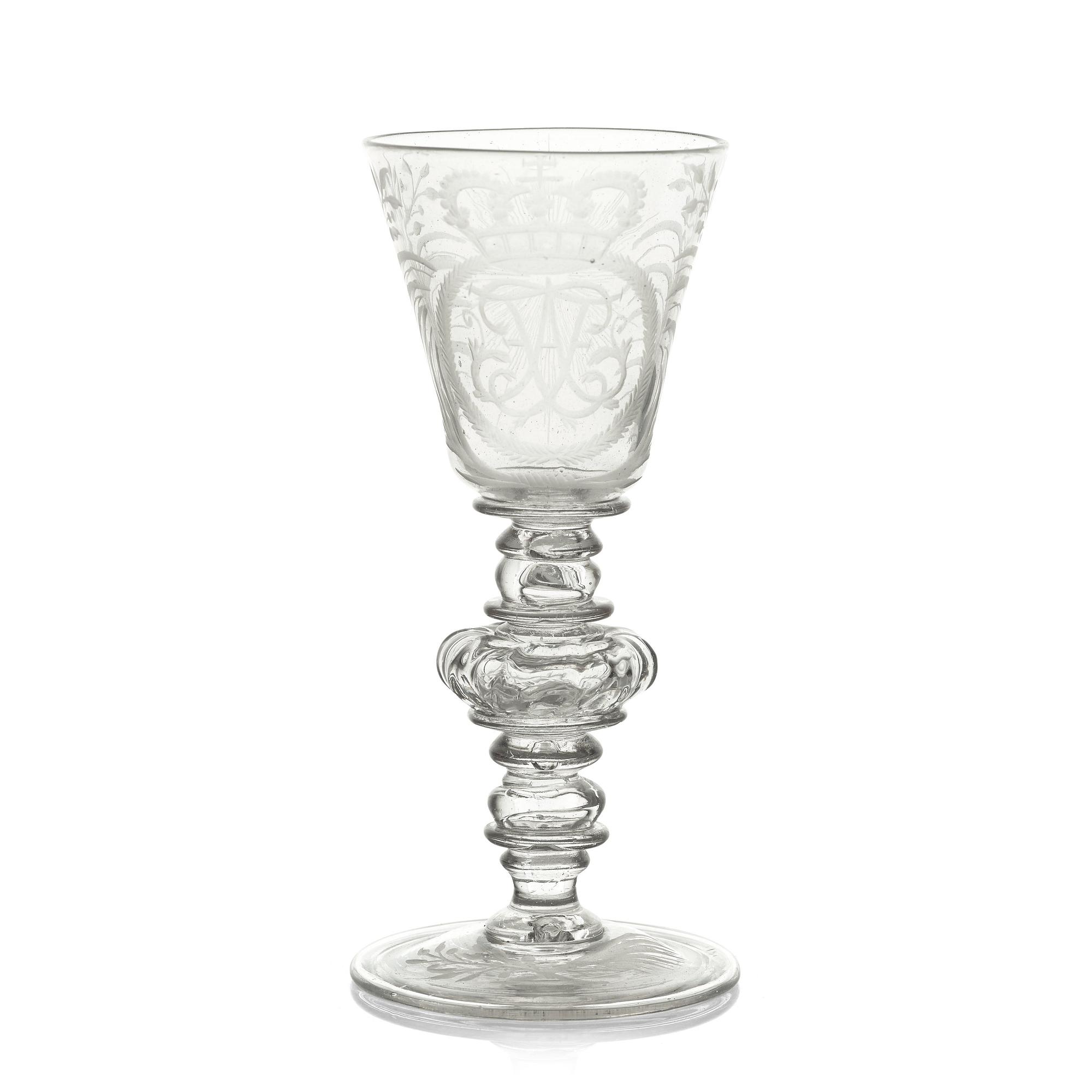 A Swedish wine goblet, Kungsholms glass manufactory, 18th Century.