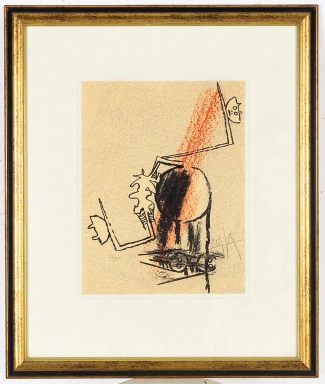 Wifredo Lam, lithograph in colour. Signed and numbered 23/75.