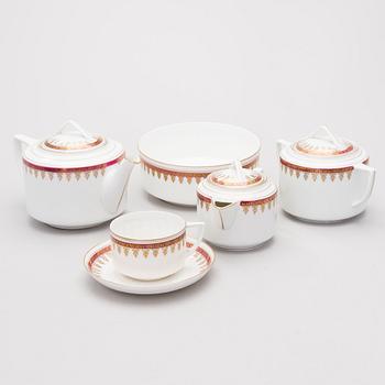 A late 19th Century 16-piece Russian Porcelain Tea Set by Gardner.