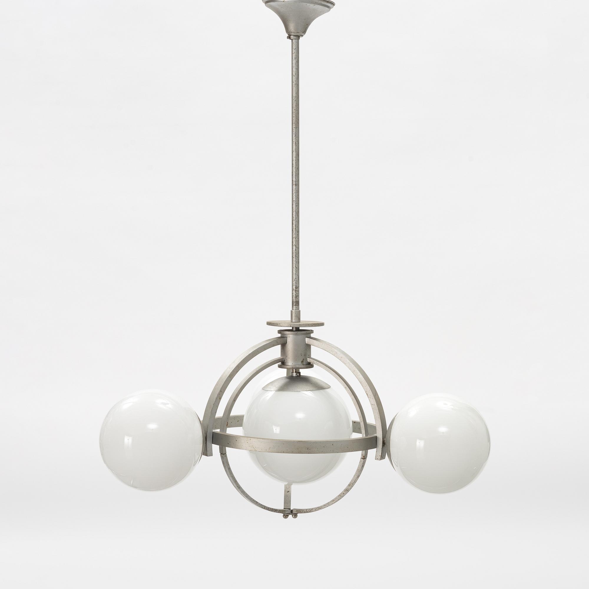 A glass ceiling light, mid 20th Century.
